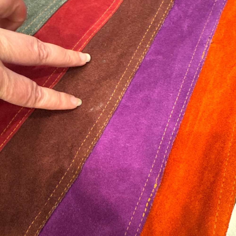 Vintage 1960s Gassy Jack patchwork suede jacket. Gastown mercantile rainbow mod - Picture 4 of 9
